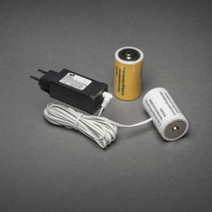 Netzadapter für Batterieartikel mit 2xD 1,5V Batterien