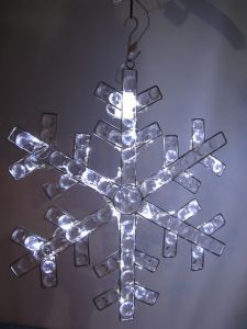 LED Kristall Schneekflocke, warmweiss
