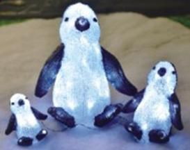 Une famille de pingouin à LED 3D, IP44 utilisation à extérieur